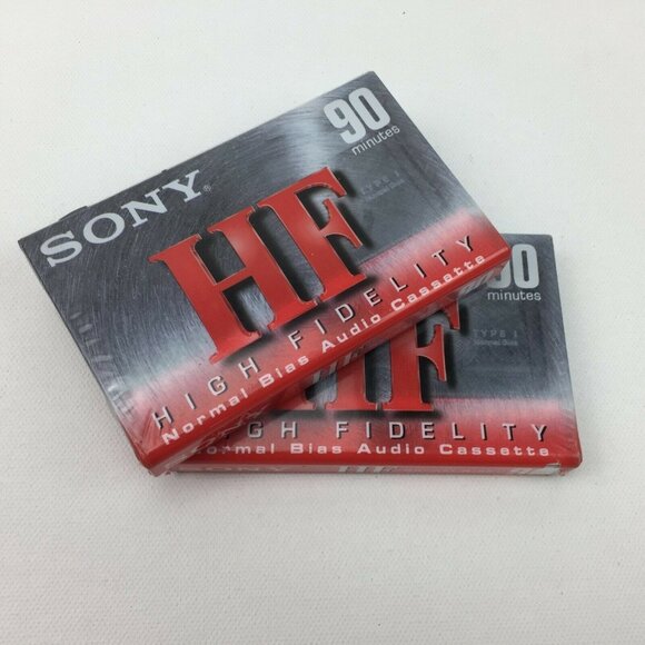 Sony HF 90 Min High Fidelity Normal Bias Audio Cassette Tape Set of 2 Voice - Picture 1 of 7